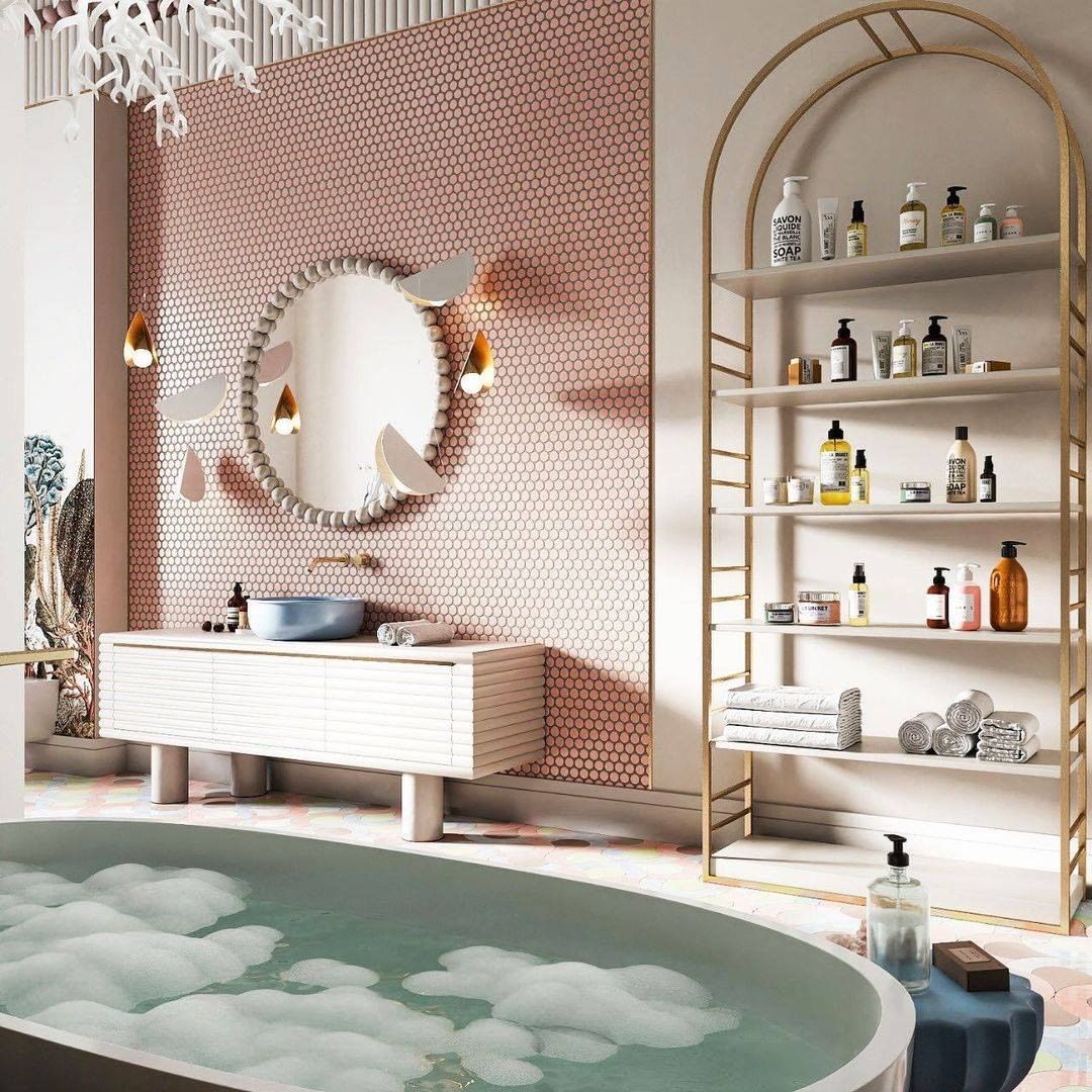 Luxury girls bathroom design by Leyla Interiors
