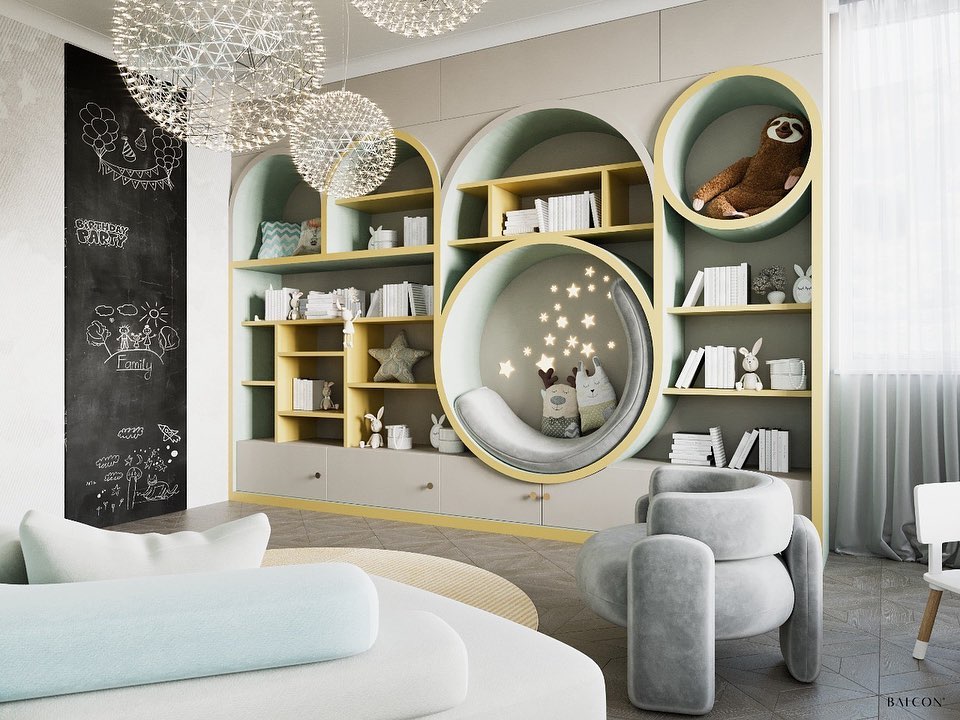 Modern kids playroom project by Balcon Studio