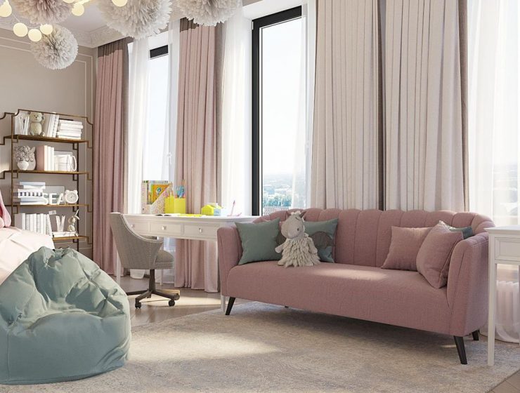 An Adorable Shared Bedroom for two little girls by Innaa Zorskaya