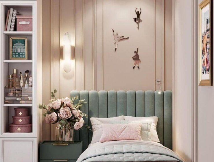 Sweet Girls' Room In Pink And Green Shades