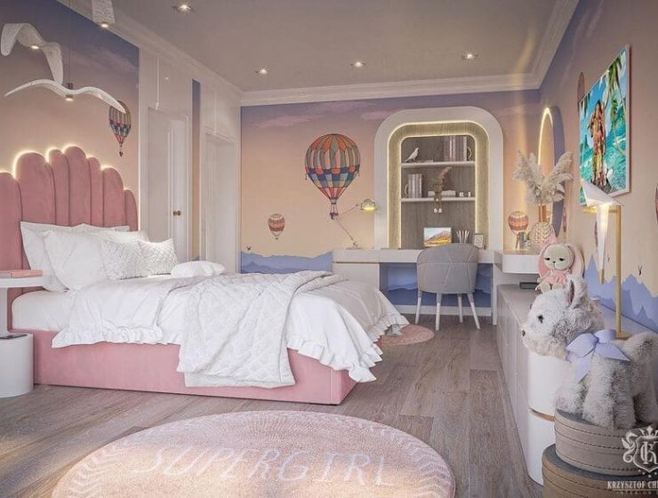 Girls' Room In A Soft Pink Color