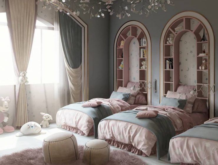 Luxury Shared bedroom by Mustafa Emnaina