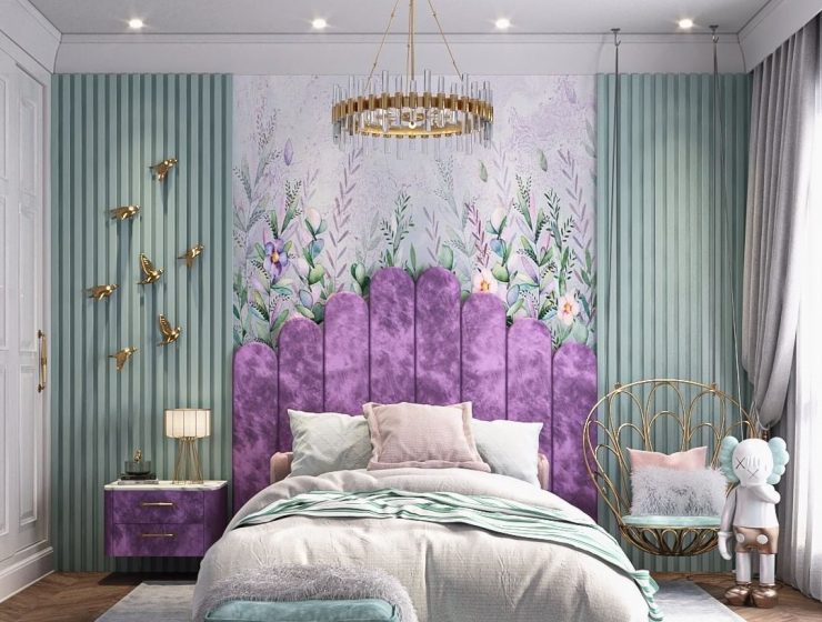 Sweet Girls' Bedroom With Flowery Ornaments
