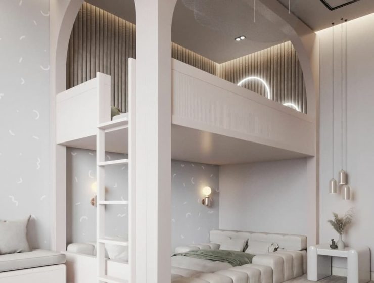 Luxury Contemporary Kids' Room In Sandy Hues