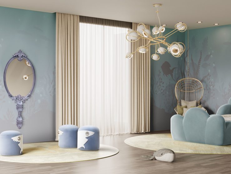 Modern Luxury Kids' Bedroom With Ocean Blue Colors