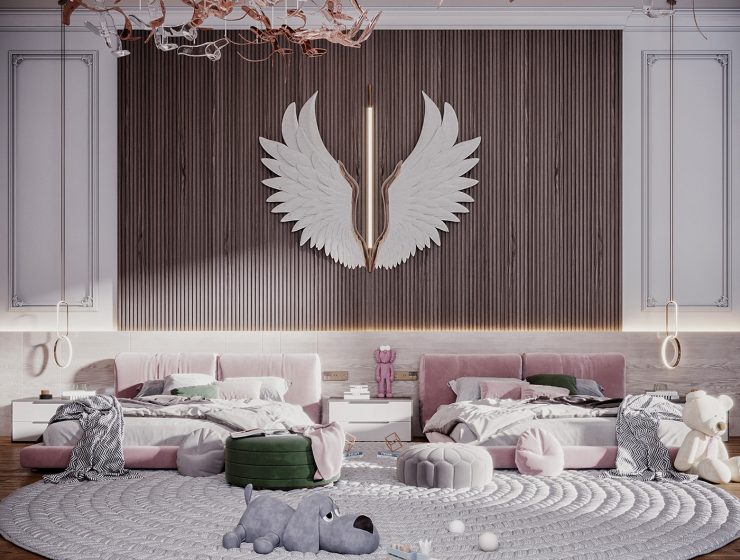 Adorable Girls' Double Bedroom by Salah Mohamed