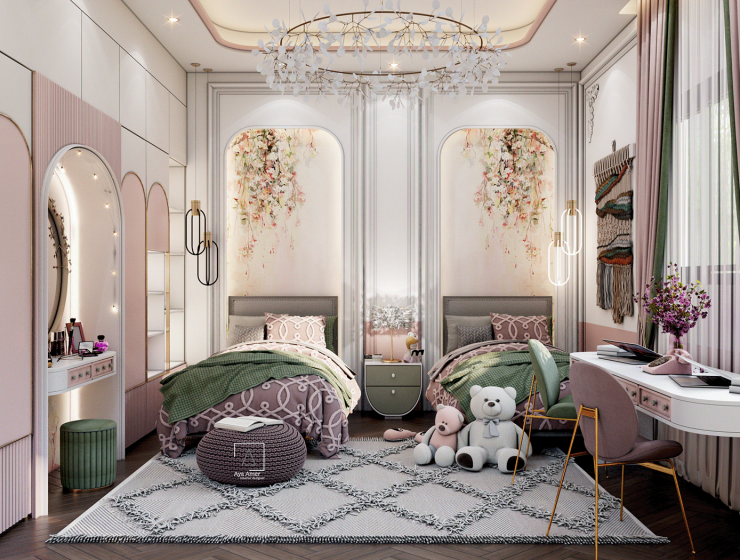Fun Modern Shared Bedroom Perfect For Close Sisters