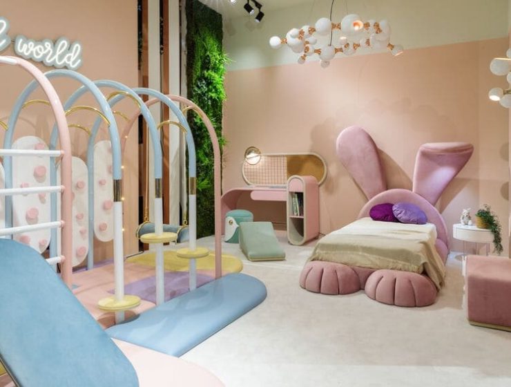 Contemporary Modern Kids' Bedroom In Pink Tones