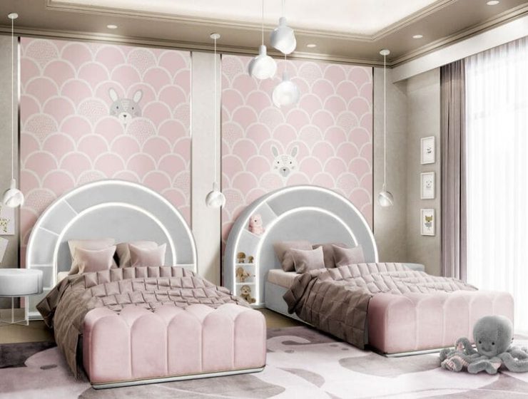 Contemporary Modern Girls' Bedroom With The Bubble Gum Bed