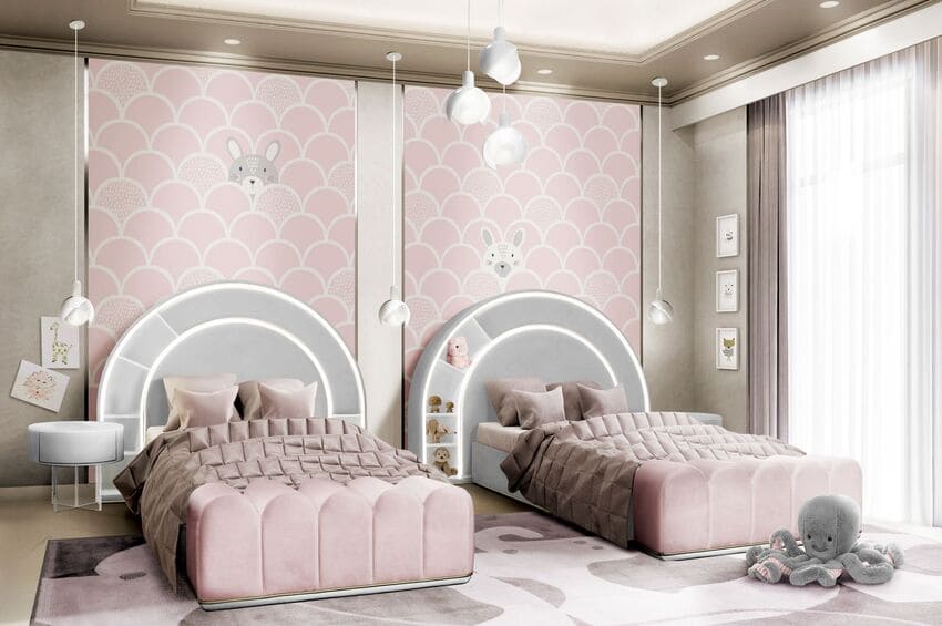 Contemporary Modern Girls' Bedroom With The Bubble Gum Bed