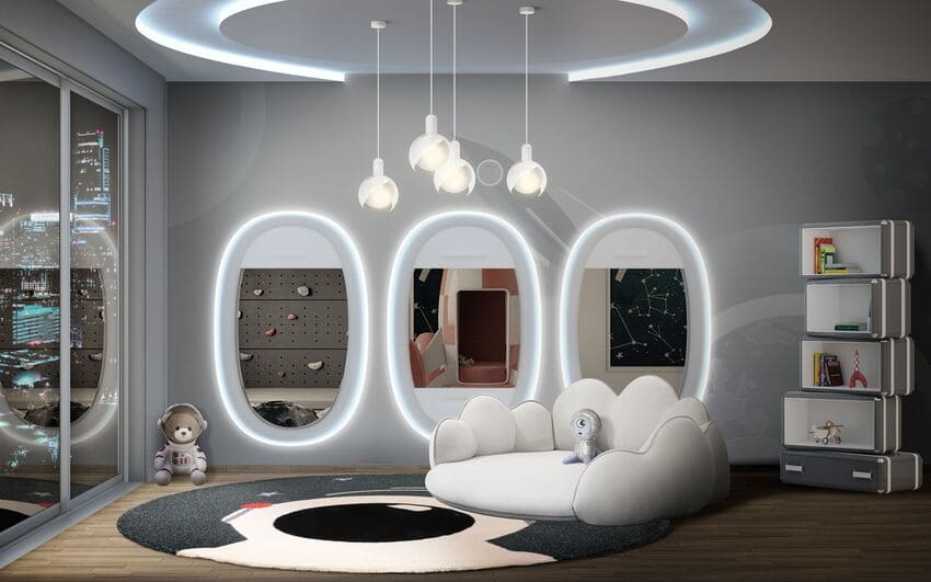 Modern Baby Playroom Area In Neutral Tones