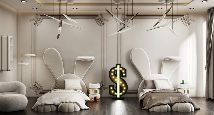 Neutral Gender Twin Bedroom With A Bunny Shapped Bed
