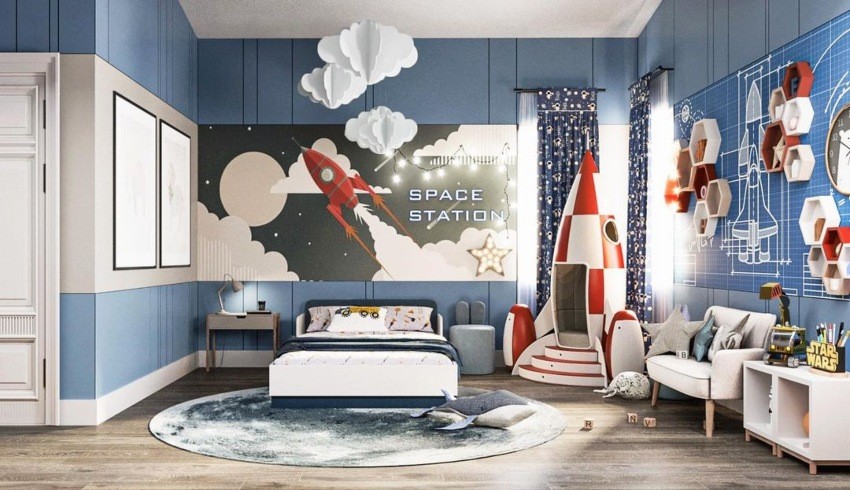 Modern Boys' Bedroom: Space Station By Eleven Studio