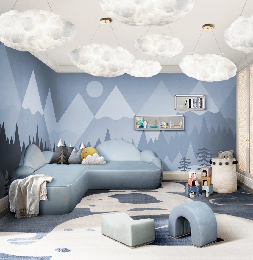 Soft Blue Toned Kids' Space For The Winter Time Soft Blue Toned Kids' Space For The Winter Time