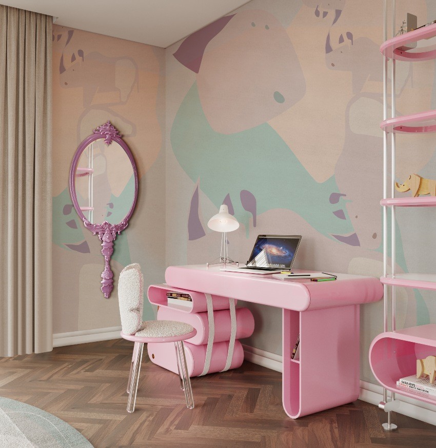 Girl's Study Area: A Pink Boom! Girl's Study Area: A Pink Boom!