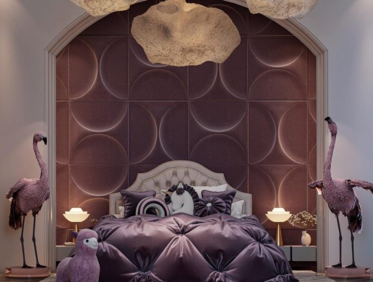 Luxurious Purple Teenage Bedroom