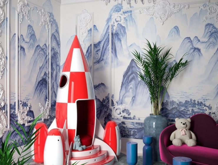 A Living Room For Kids With Magical Spacecraft